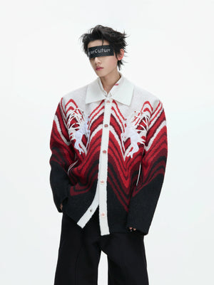 Gradient Color-Block Wool-Blend Cardigan Sweater - main image 2
