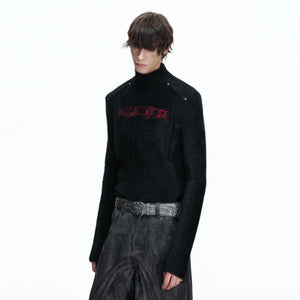 Deconstructed Cotton Mock-Neck Top | Argue Culture - main image 3