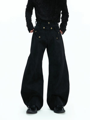 Panelled Straight-Leg Pants | Avant-Garde Streetwear - main image 2