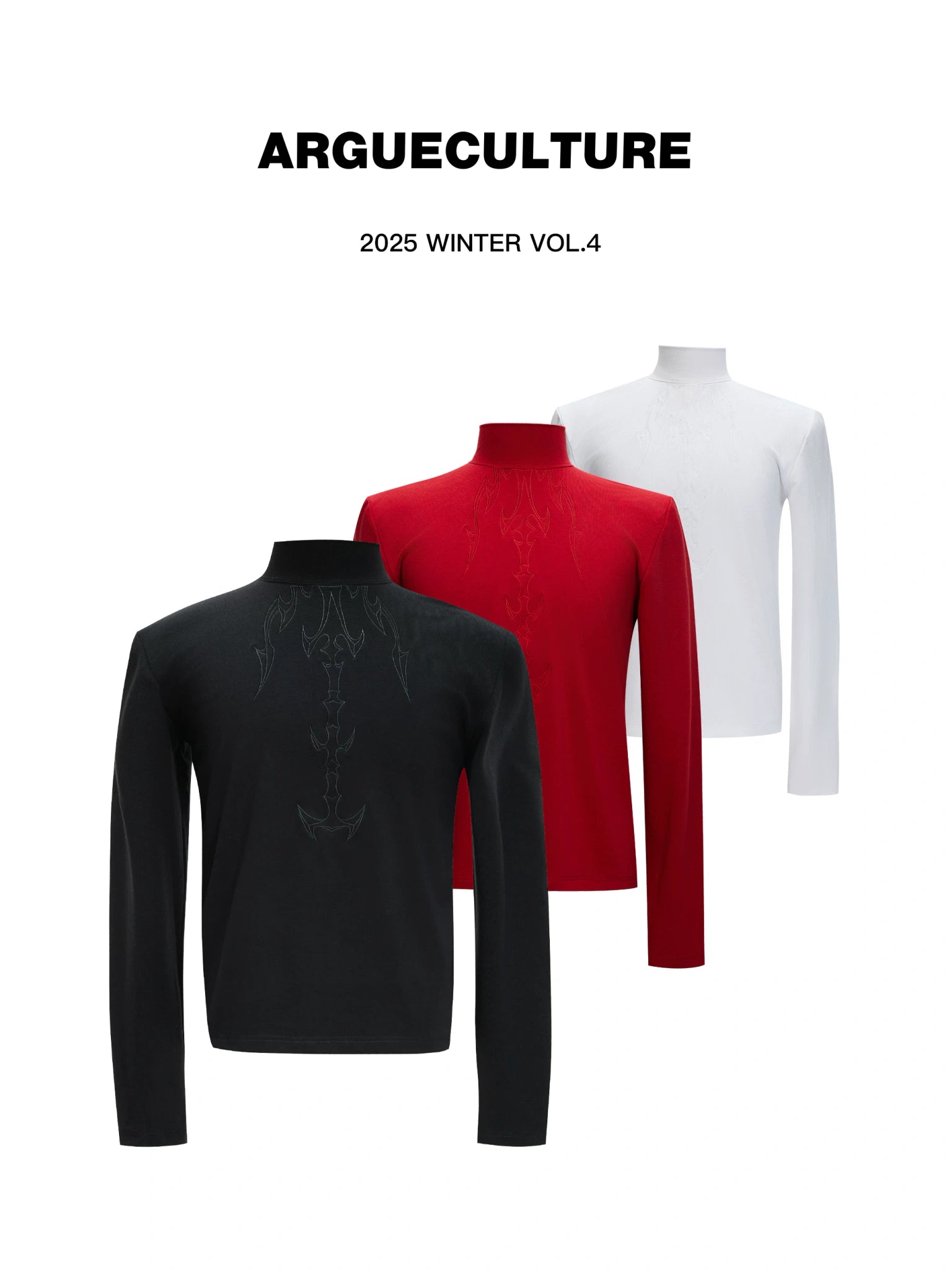 Spine Embroidery Cotton Long-Sleeve Top | Unisex - main image 1