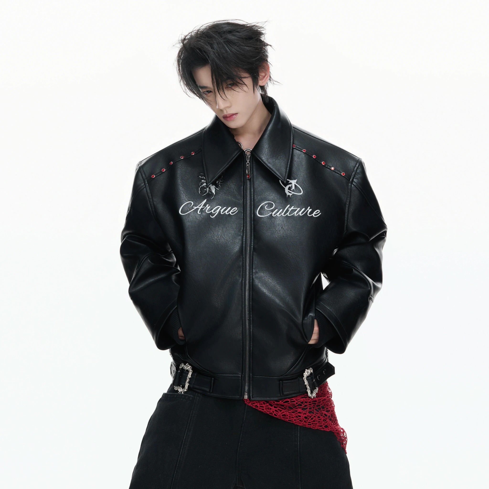Faux Leather Moto Jacket | Relaxed Unisex Streetwear - main image 2