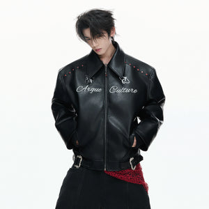 Faux Leather Moto Jacket | Relaxed Unisex Streetwear - main image 2