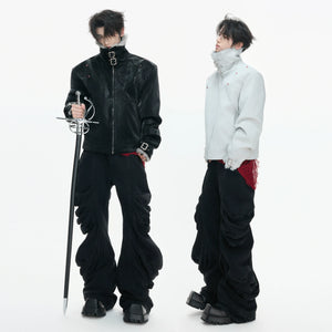 Snake-Embossed Faux Leather White Duck Down Jacket - main image 5