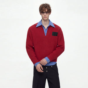 Relaxed Layered Wool-Blend Knit Sweater | Unisex - main image 3