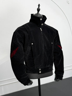 Textured Contrast Short Jacket | Avant-Garde Style - main image 4