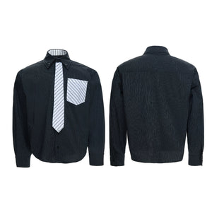 Deconstructed Stripe Layered-Collar Shirt | Argue - main image 4
