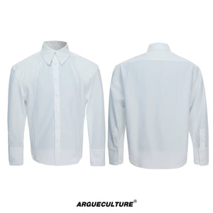 Relaxed Structured Shirt | Long-Sleeve Unisex Style - Off White Top
