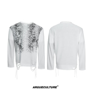 Gradient Python Print Long-Sleeve Tee | Avant-Garde - White