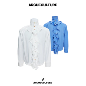 Court Ruffle Cotton-Spandex Button-Front Shirt - main image 1