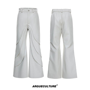 Deconstructed Faux Leather Pants | Avant-Garde Style - Off-White