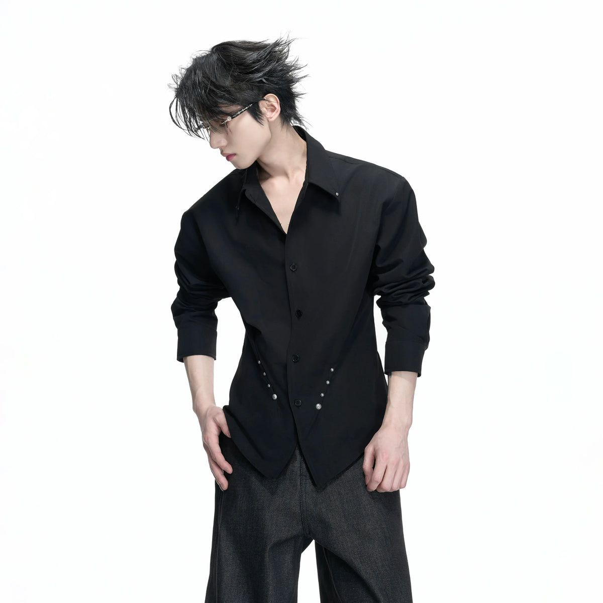 Rivet Waist-Cinched Shirt | Structured Streetwear - main image 2