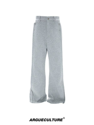 Layered V-Neck Cardigan Top and Pants Co-Ord - Gray Pants