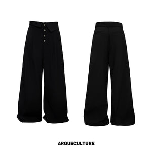 Metal-Detail Wide-Lapel Suit Separates | Avant-Garde - Black Pants