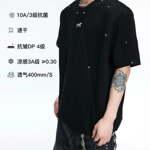 Rivet-Detail Boxy T-Shirt | Unisex Avant-Garde Style - main image 4