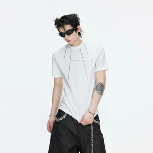 Contrast-Stitch Structural Cotton Blend T-Shirt - main image 3