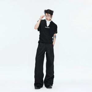 Color-Block Faux Two-Piece Cotton Tee | Relaxed Fit - main image 5