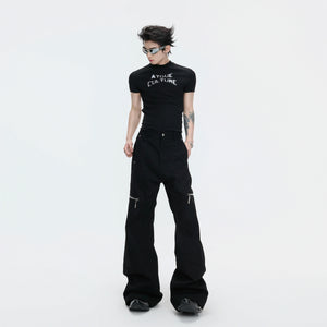 Black Ribbed Logo Fitted T-Shirt | Short Sleeve - main image 2