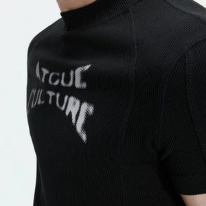 Black Ribbed Logo Fitted T-Shirt | Short Sleeve - main image 4