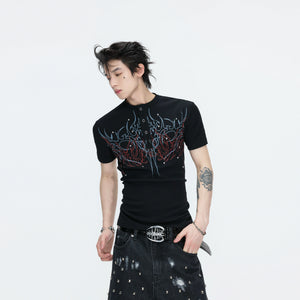 Unisex Gothic Rivet Graphic T-Shirt | Cotton Blend - main image 4