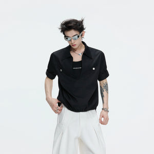 Mock-Layered Utility Shirt in Cotton Lyocell - main image 3
