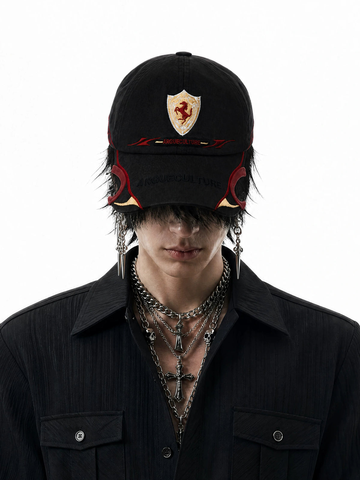 Embroidered Racing Baseball Cap in Washed Cotton Twill - main image 2