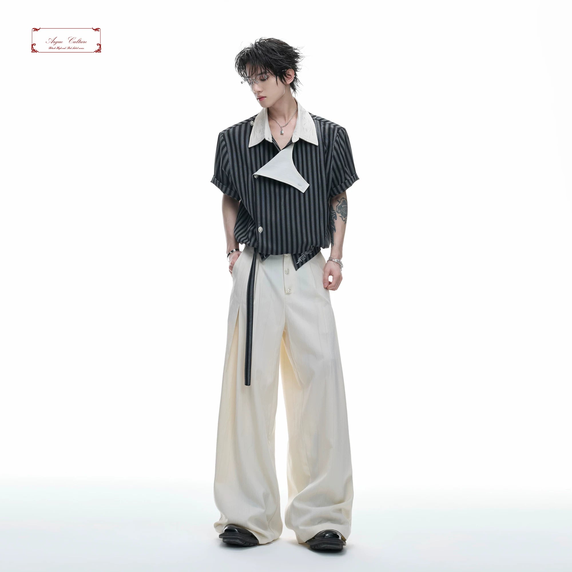 Deconstructed Striped Shirt Set | Relaxed Short Sleeve - main image 1