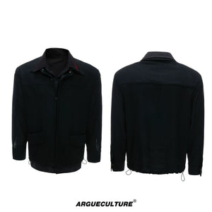 Layered Panel Button Shirt | Dark Street Style - Black