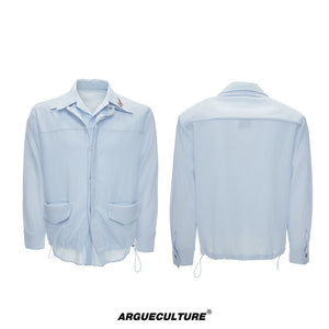Layered Panel Button Shirt | Dark Street Style - Dark Blue