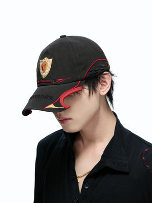 Embroidered Racing Baseball Cap in Washed Cotton Twill - main image 2