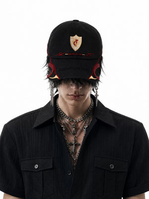 Embroidered Racing Baseball Cap in Washed Cotton Twill - main image 3