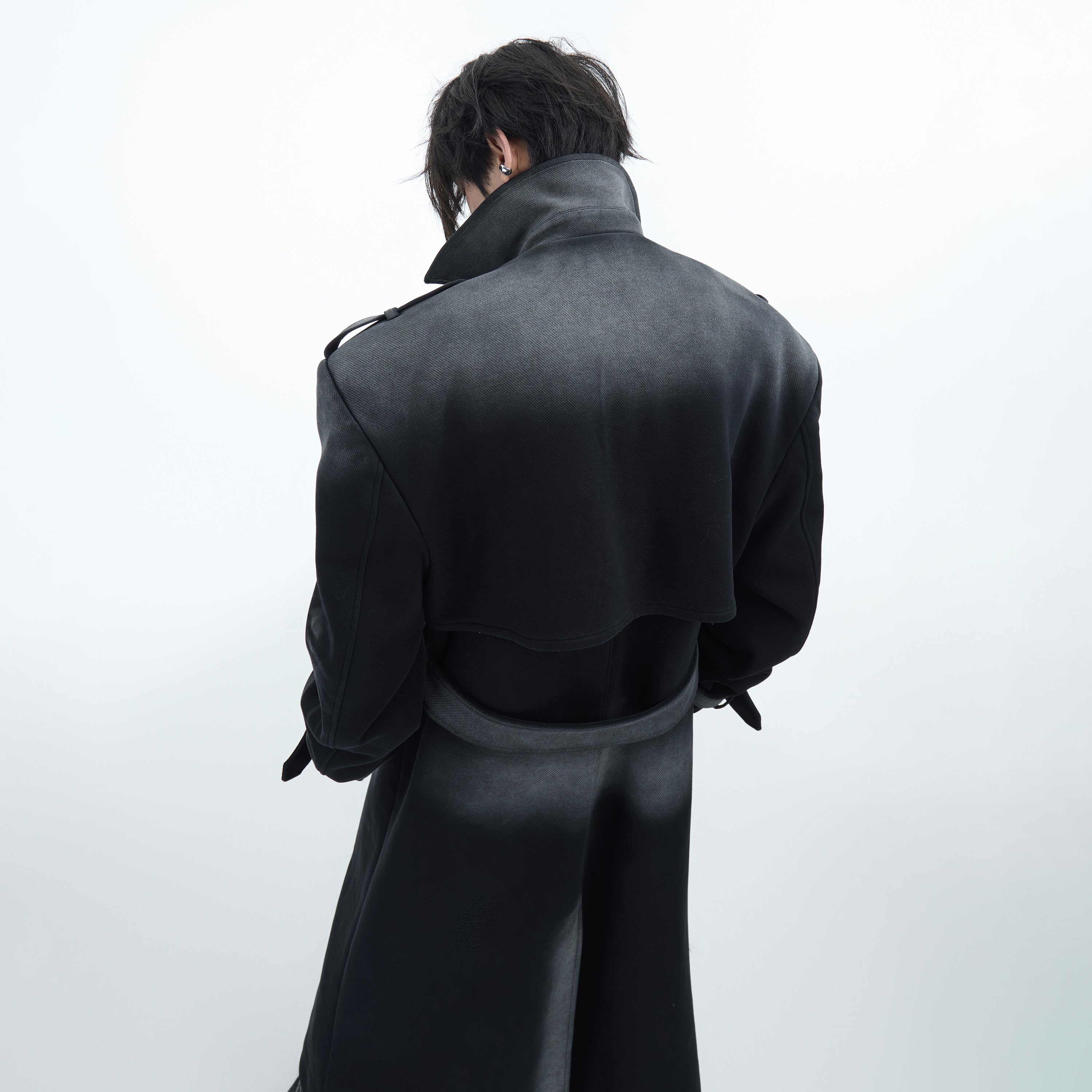 Vintage Oversized Long Trench Coat - Distressed Heavyweight Streetwear