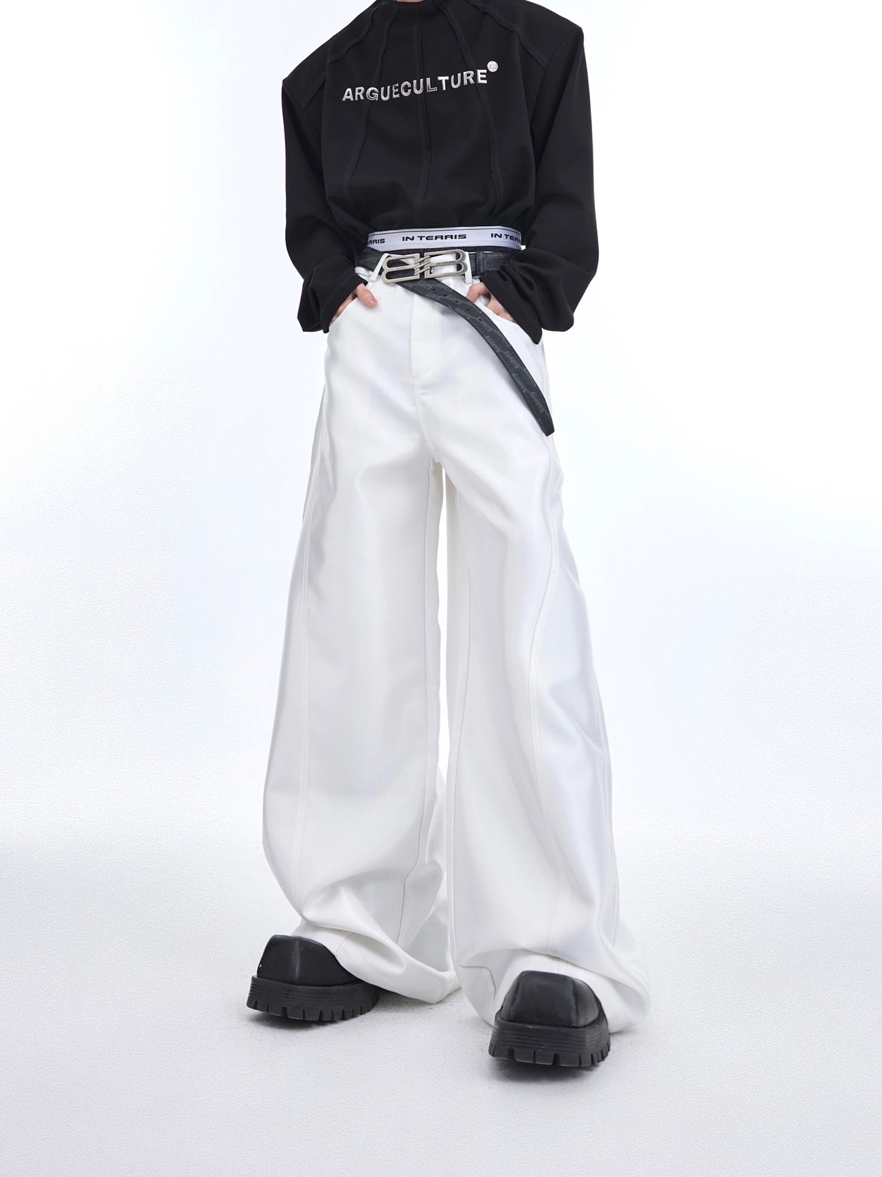 Liquid-Shine Wide-Leg Casual Pants - Streetwear Loose Fit Pants