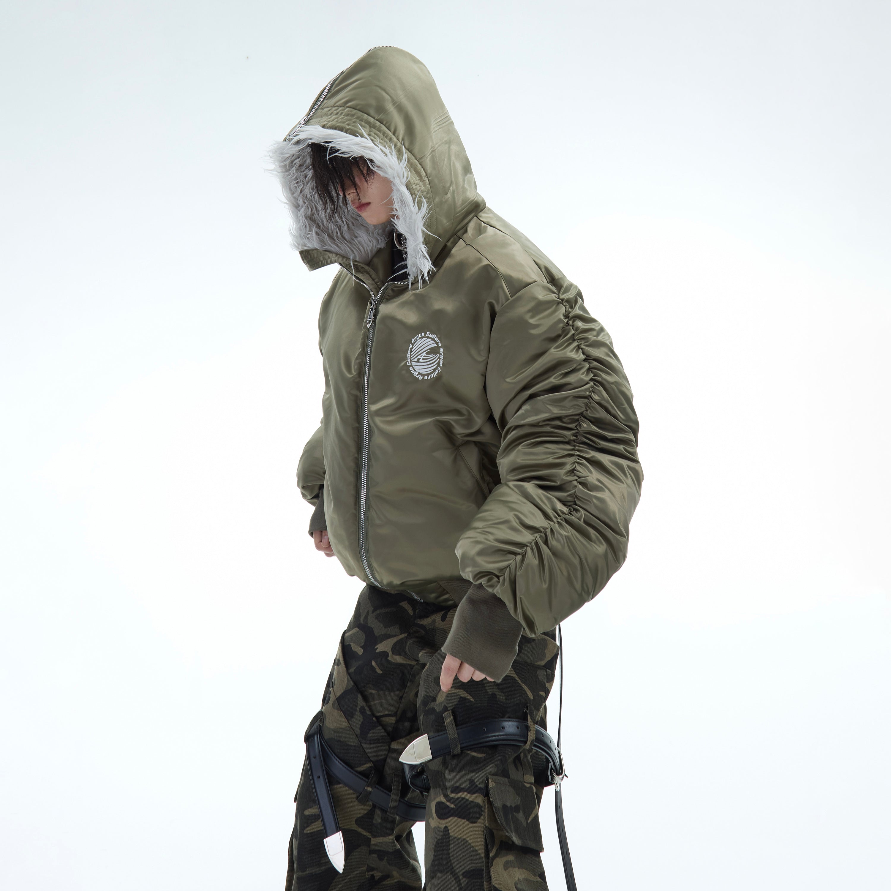 Puffy Bomber Jacket - Embroidered Patchwork - Heavyweight Streetwear