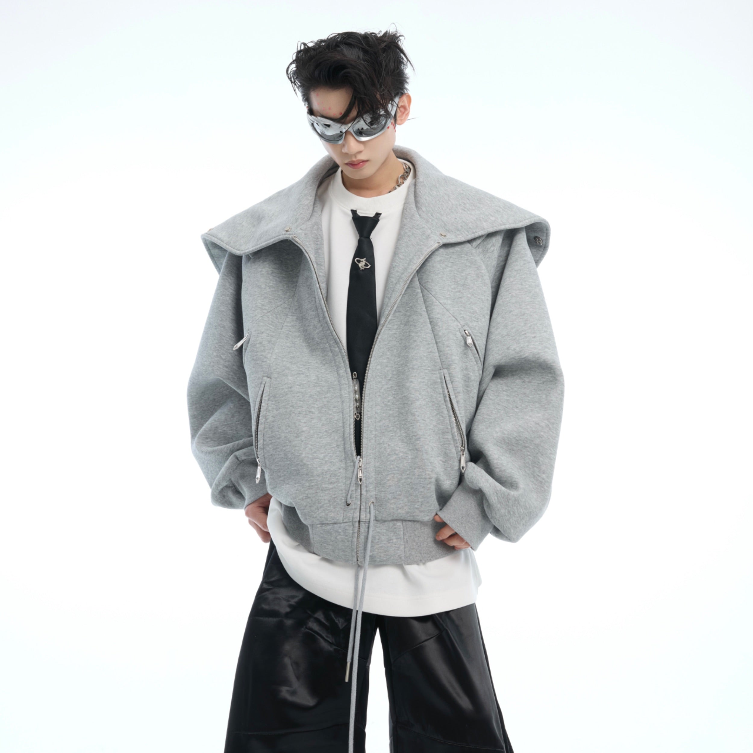 Deconstructed Oversized Hoodie Cardigan - Streetwear Multi-Way Coat