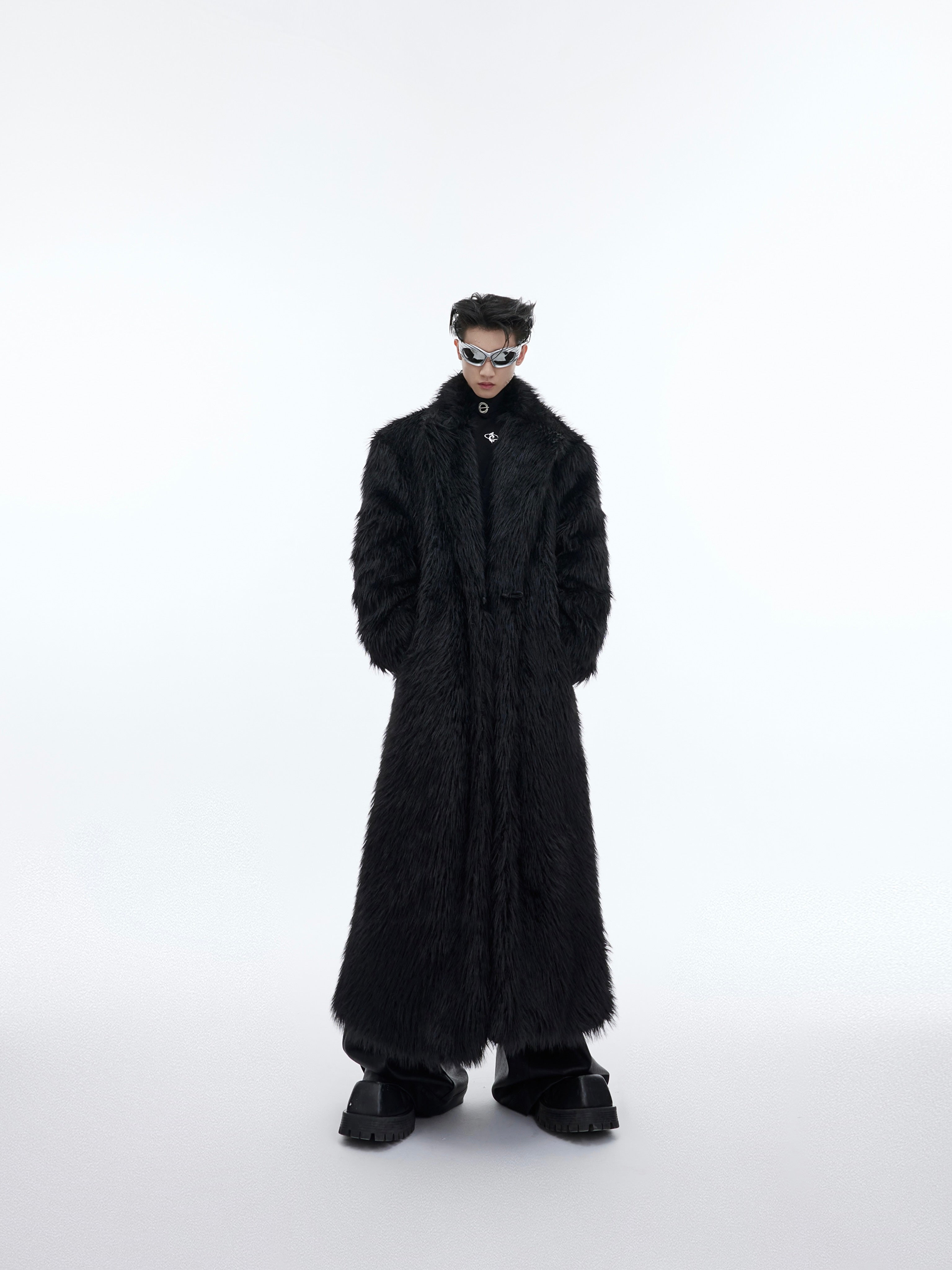 Oversized Faux-Fur Long Coat - Streetwear Heavyweight Puffer Jacket