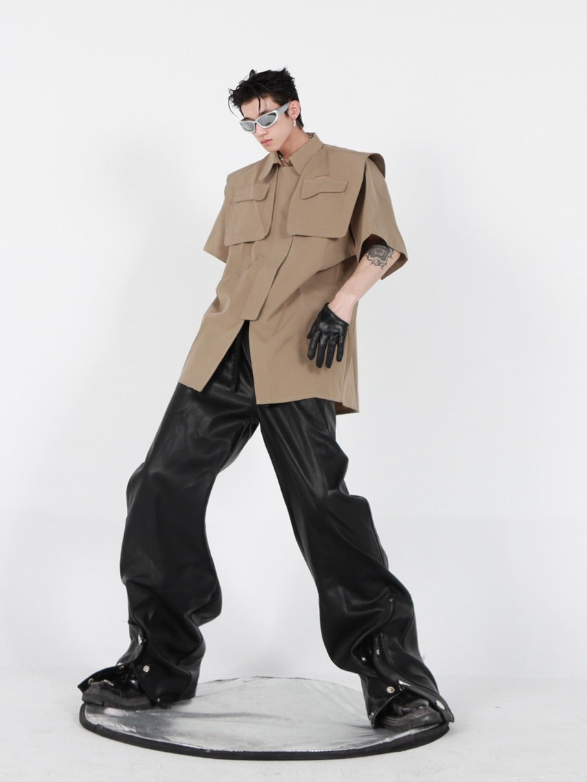 Deconstructed Sleeveless Kimono-Summer Edgy Mesh Top with Metal Accents