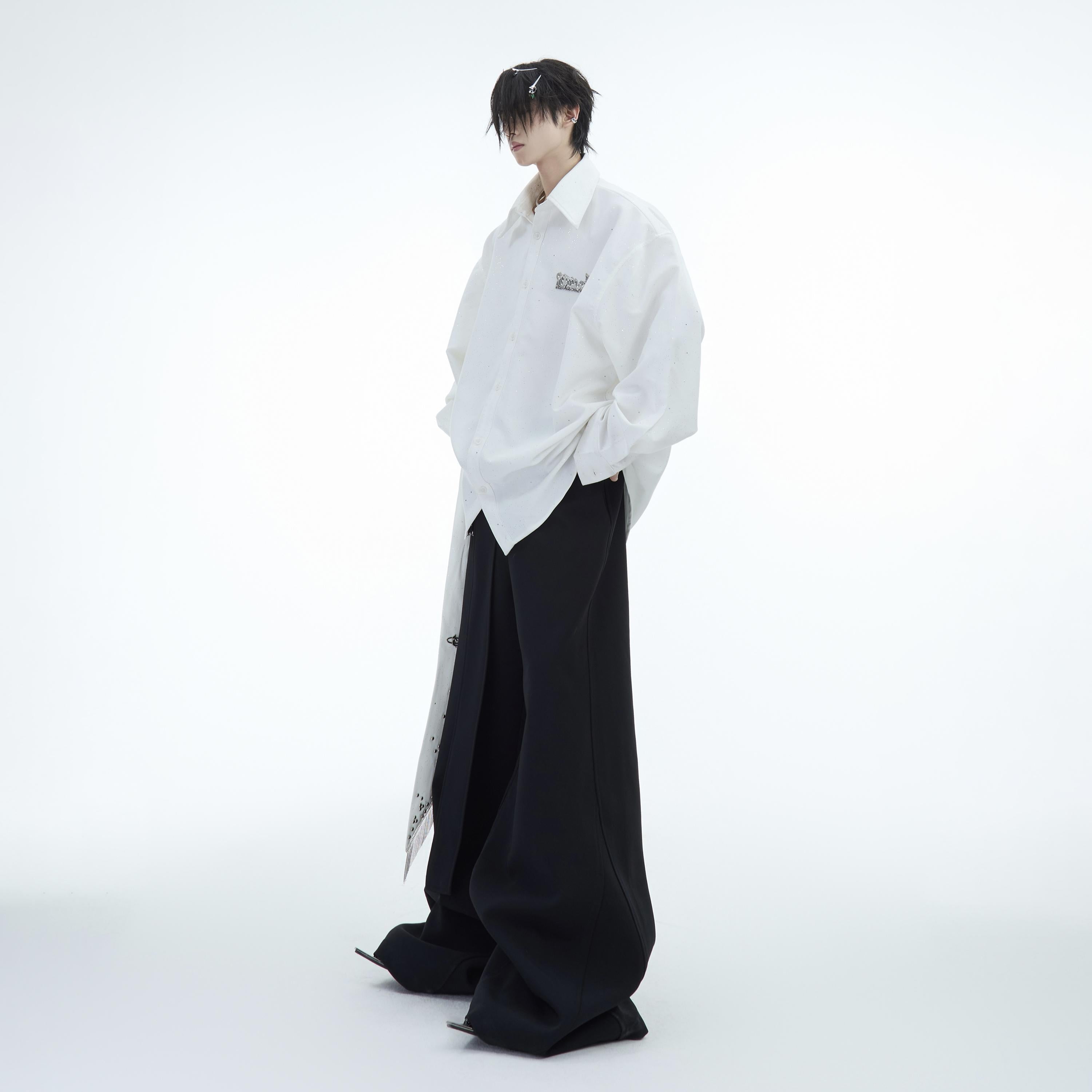 Metallic-Flame Long Sleeve Shirt - Loose Streetwear Top