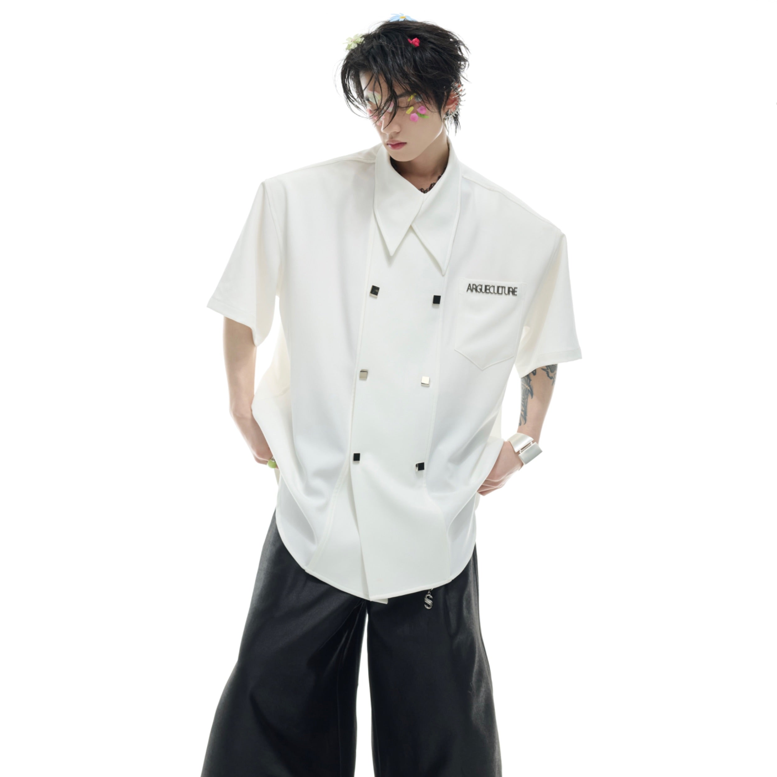 Summer Slim-Fit Double-Breasted Casual Short-Sleeve Shirt