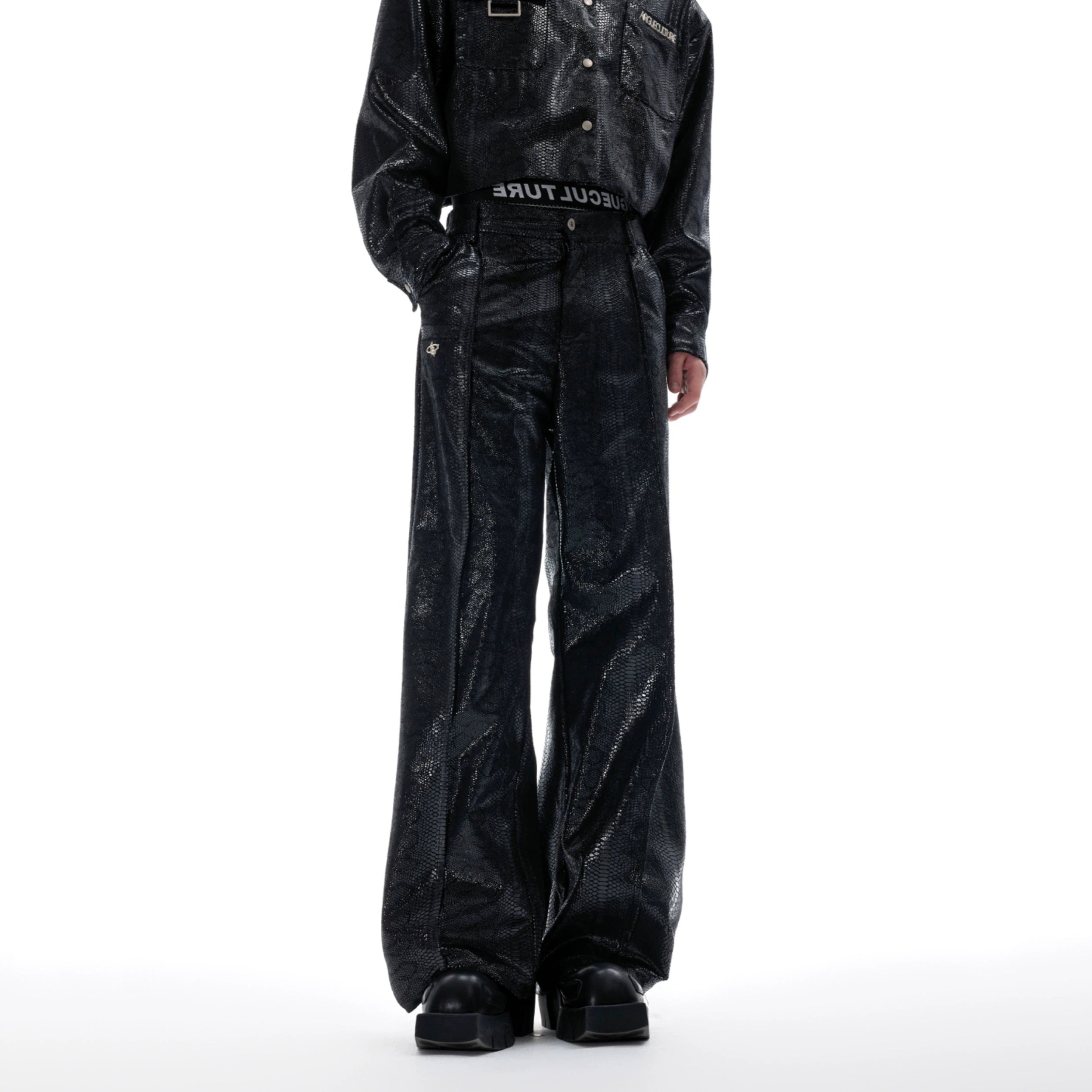 Heavyweight Metal-Button Straight-Leg Pants - Relaxed Streetwear