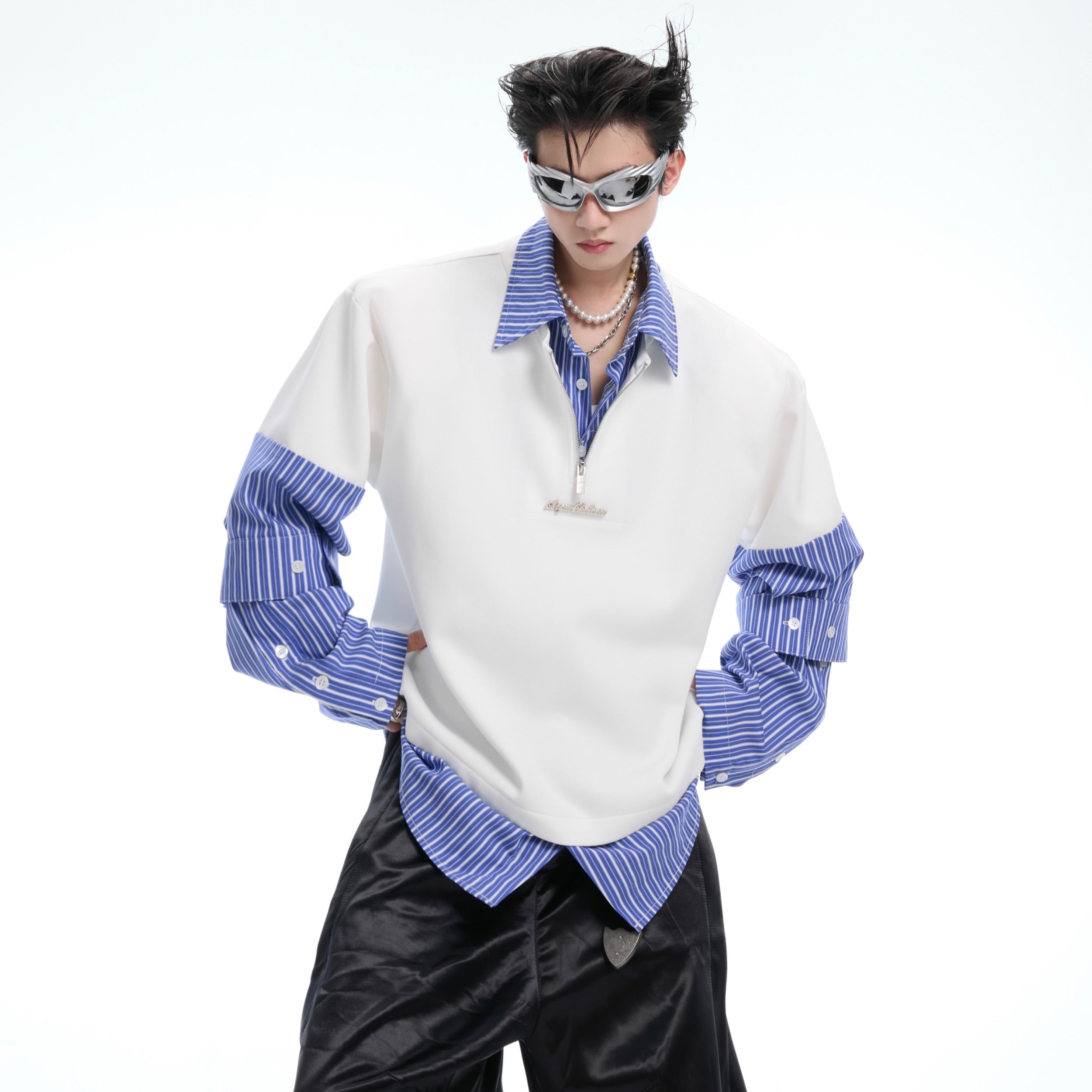 Vintage Stripe Shirt-T-Shirt - Loose Fit Long Sleeve Top