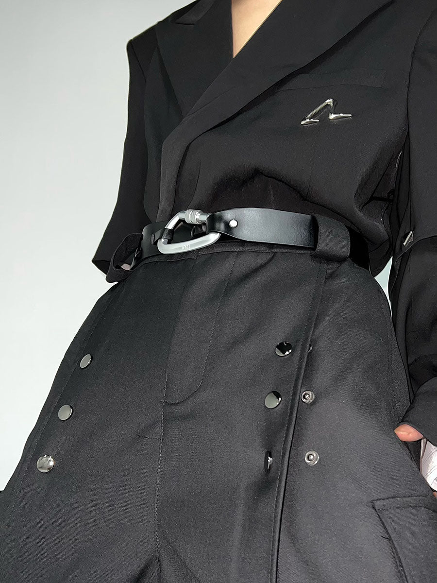 Metal-Buckle Punk Belt - Unisex Minimalist Streetwear Strap