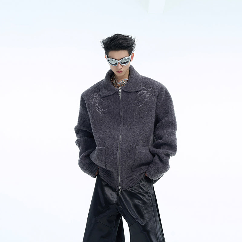 Chunky Knit Sweater - High-Density Textured Pullover - Minimalist Streetwear