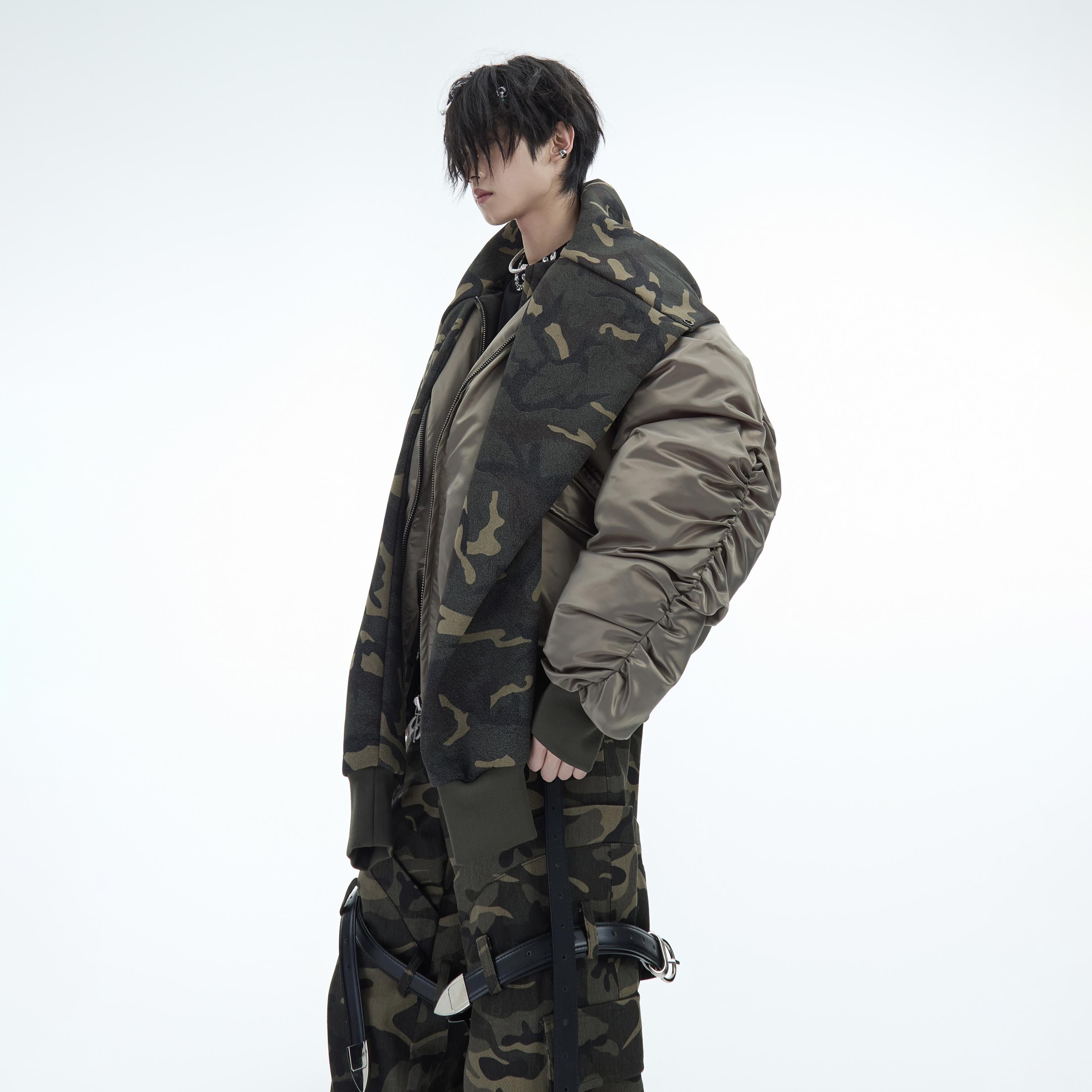 Urban Camo Hooded Bomber Jacket - Heavyweight Cotton Streetwear