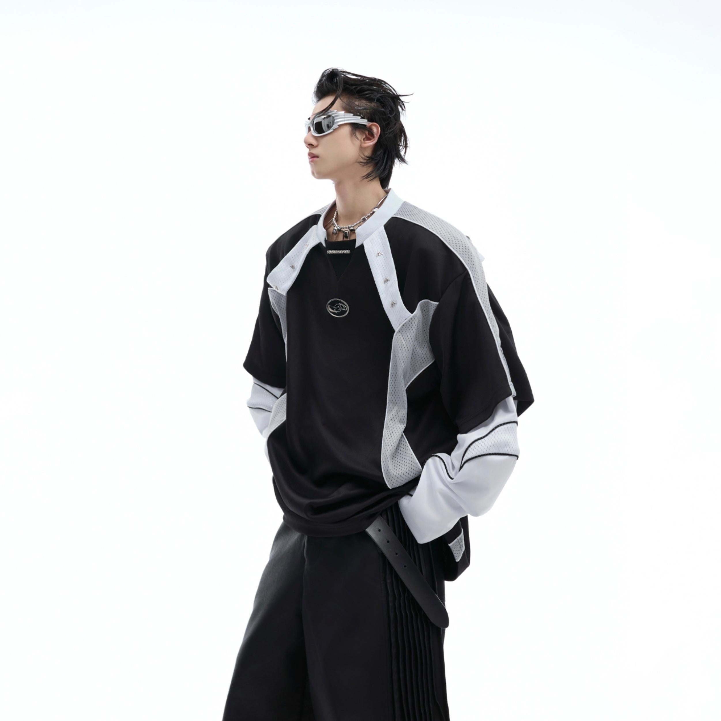 Utility Baseball Shirt - Colorblock Raglan Sleeve Drop-Shoulder Design