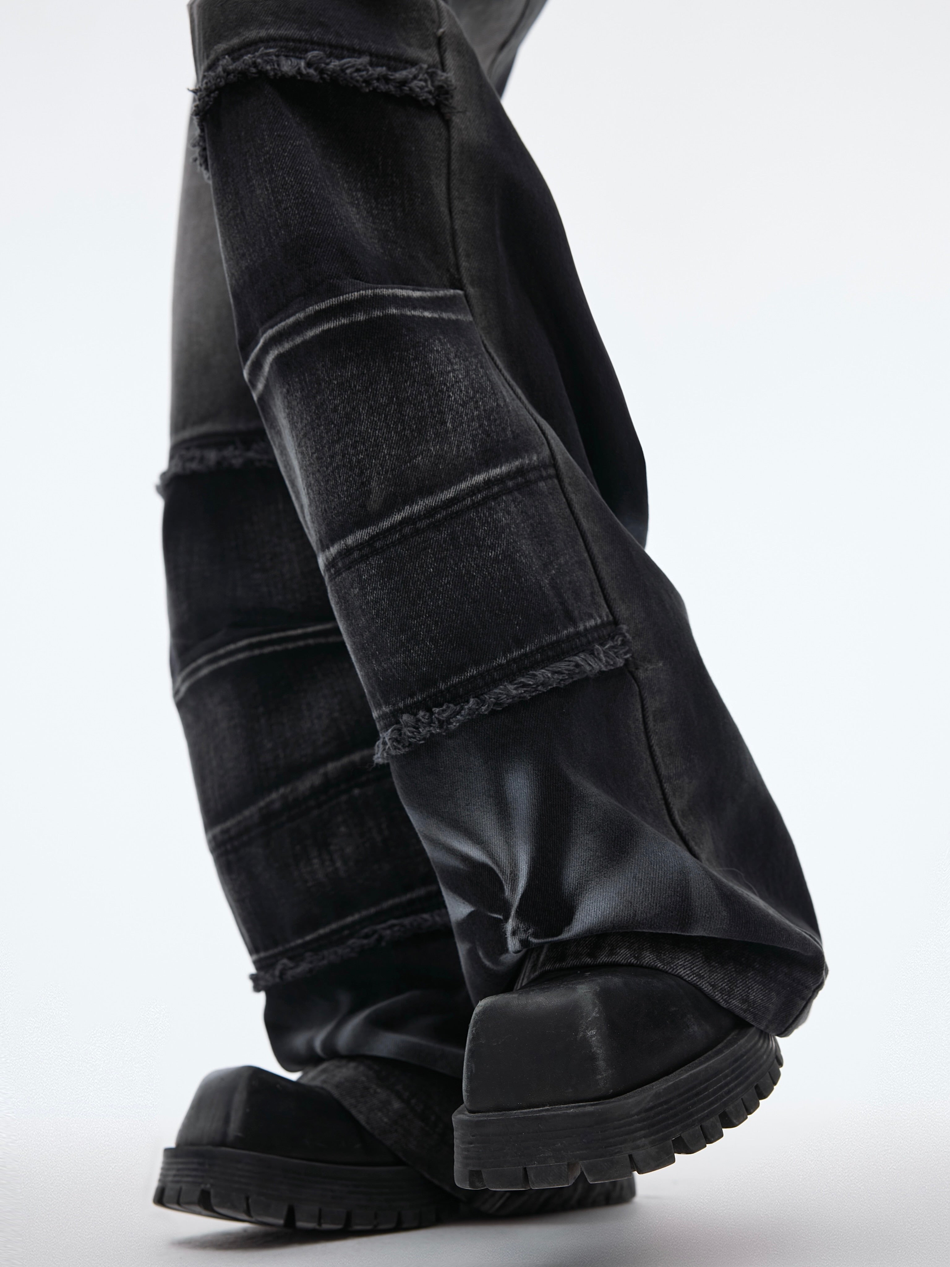 Distressed Paint-Splatter Jeans - Vintage Washed Relaxed Fit Men's Pants