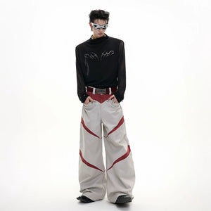 Back view of unisex long sleeve mesh streetwear top