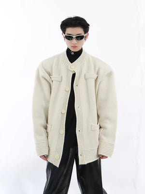 Relaxed Cotton-Wool Knit Cardigan | Button Front - main image 1