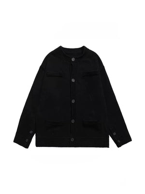 Relaxed Cotton-Wool Knit Cardigan | Button Front - main image 5
