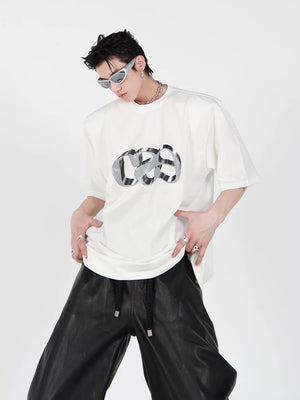 Oversized Cotton T-Shirt with Dimensional Letter Print - main image 3