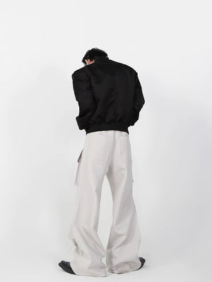 Pleated Wide-Leg Cargo Pants with Utility Pockets - main image 5